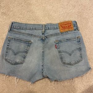Light blue jean shorts